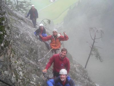 016-Im Klettersteig Lehner Wasserfall